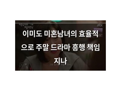 이미도 미혼남녀의 효율적 으로 주말 드라마 흥행 책임 지나