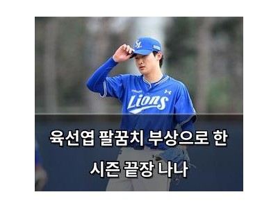 육선엽 팔꿈치 부상으로 한 시즌 끝장 나나
